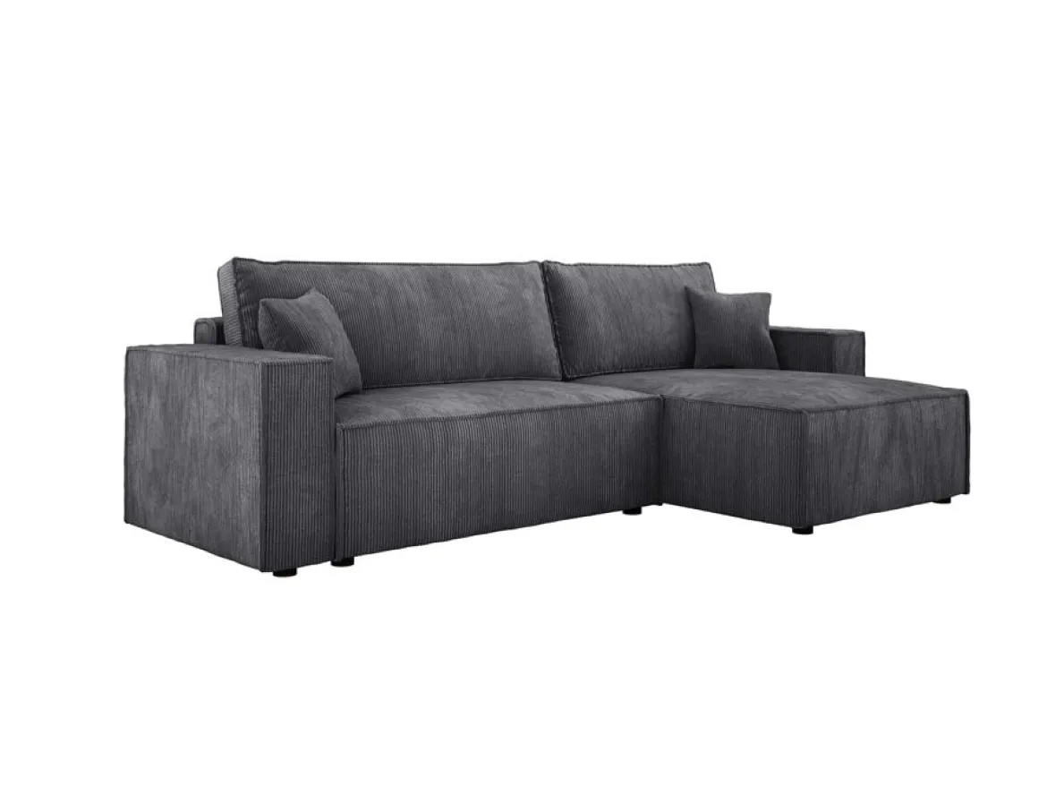 Designer Ecksofa Velanova mit Schlaffunktion und Stauraum aus Cord