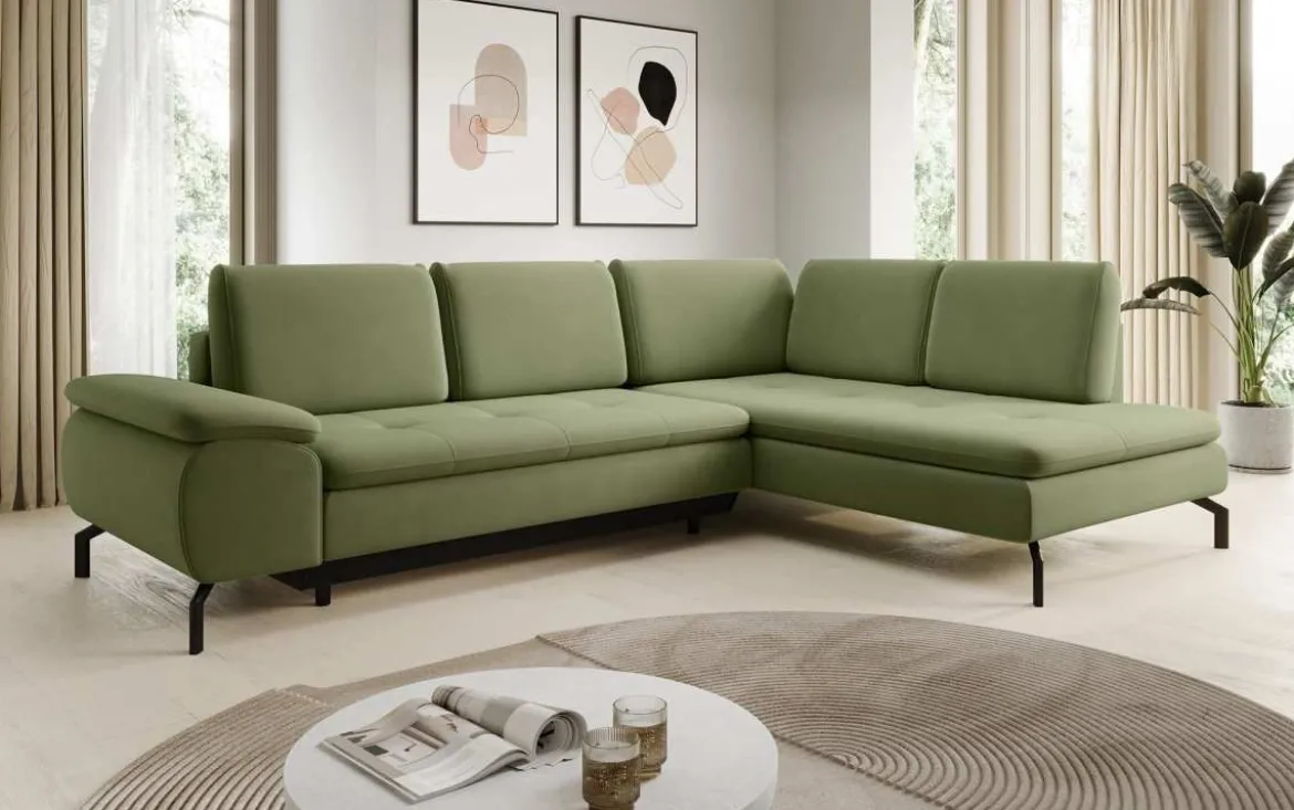 Designer Ecksofa Verila L mit Schlaf- und Klappfunktion