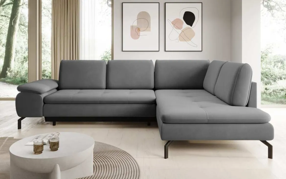 Designer Ecksofa Verila L mit Schlaf- und Klappfunktion