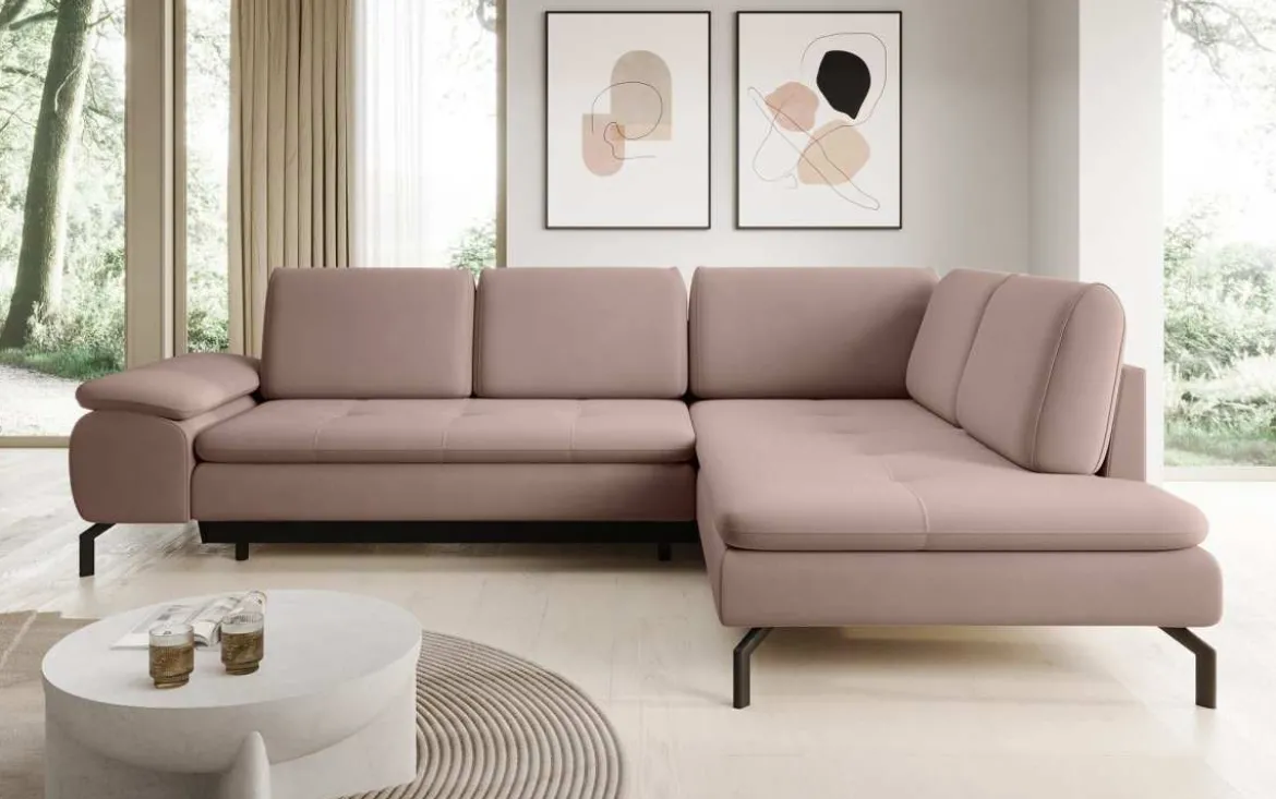 Designer Ecksofa Verila L mit Schlaf- und Klappfunktion