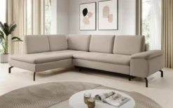 Designer Ecksofa Verila L mit Schlaf- und Klappfunktion