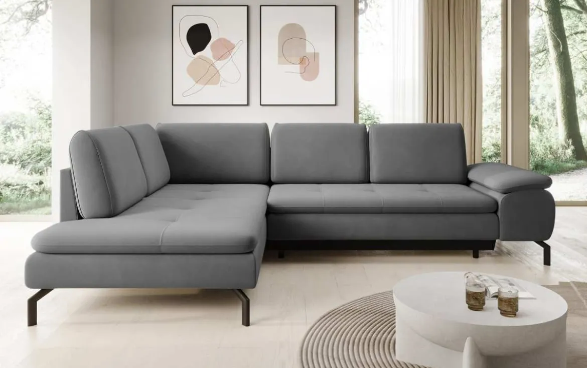 Designer Ecksofa Verila L mit Schlaf- und Klappfunktion