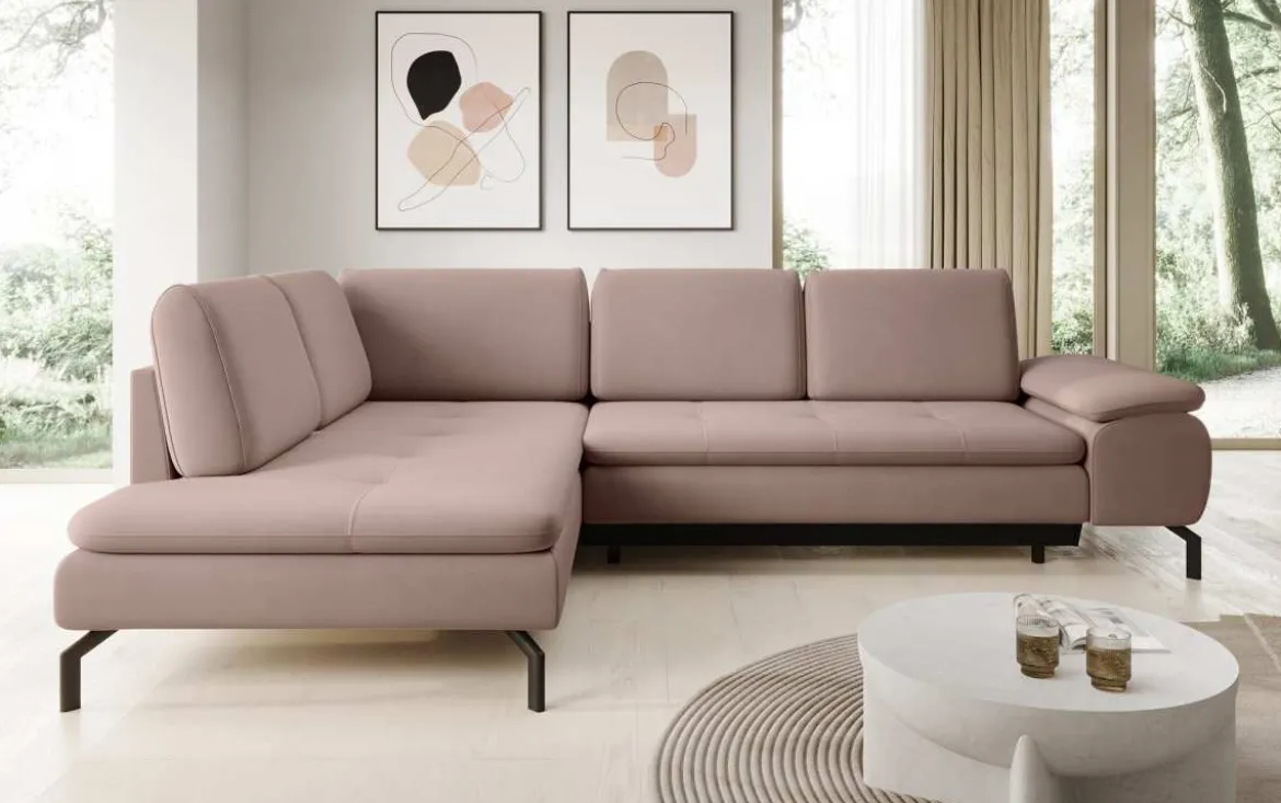 Designer Ecksofa Verila L mit Schlaf- und Klappfunktion
