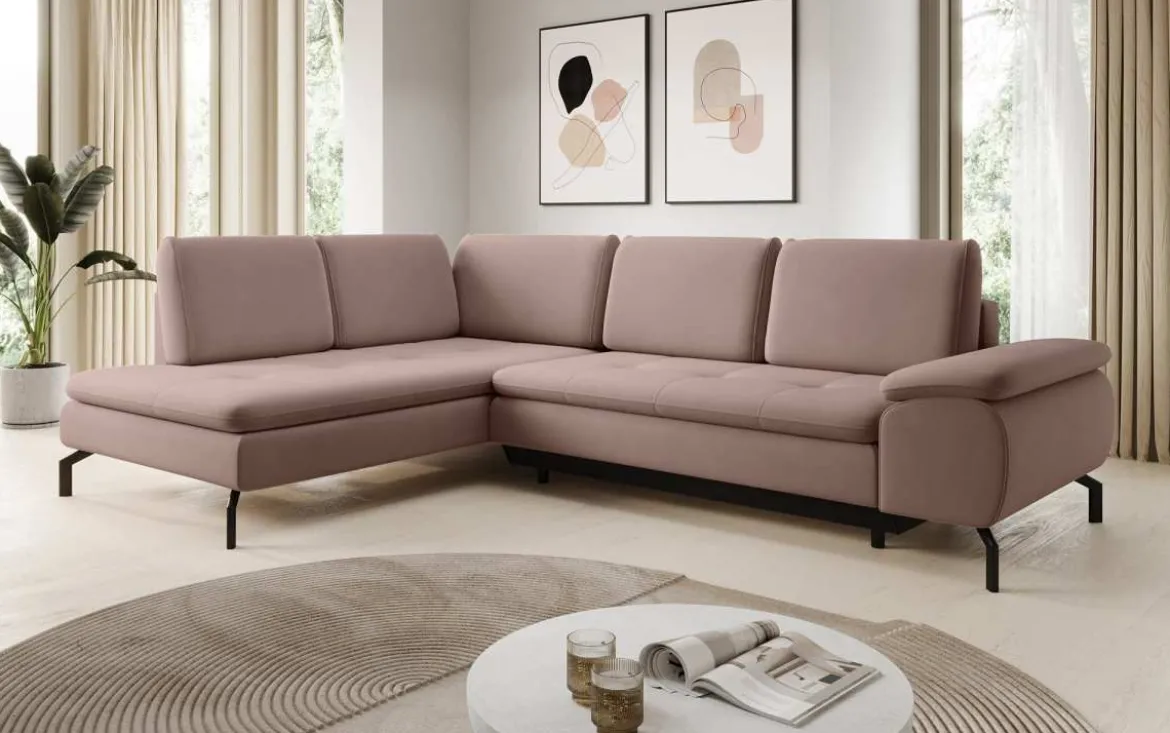 Designer Ecksofa Verila L mit Schlaf- und Klappfunktion