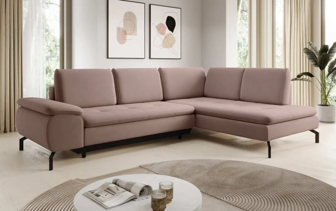Designer Ecksofa Verila L mit Schlaf- und Klappfunktion