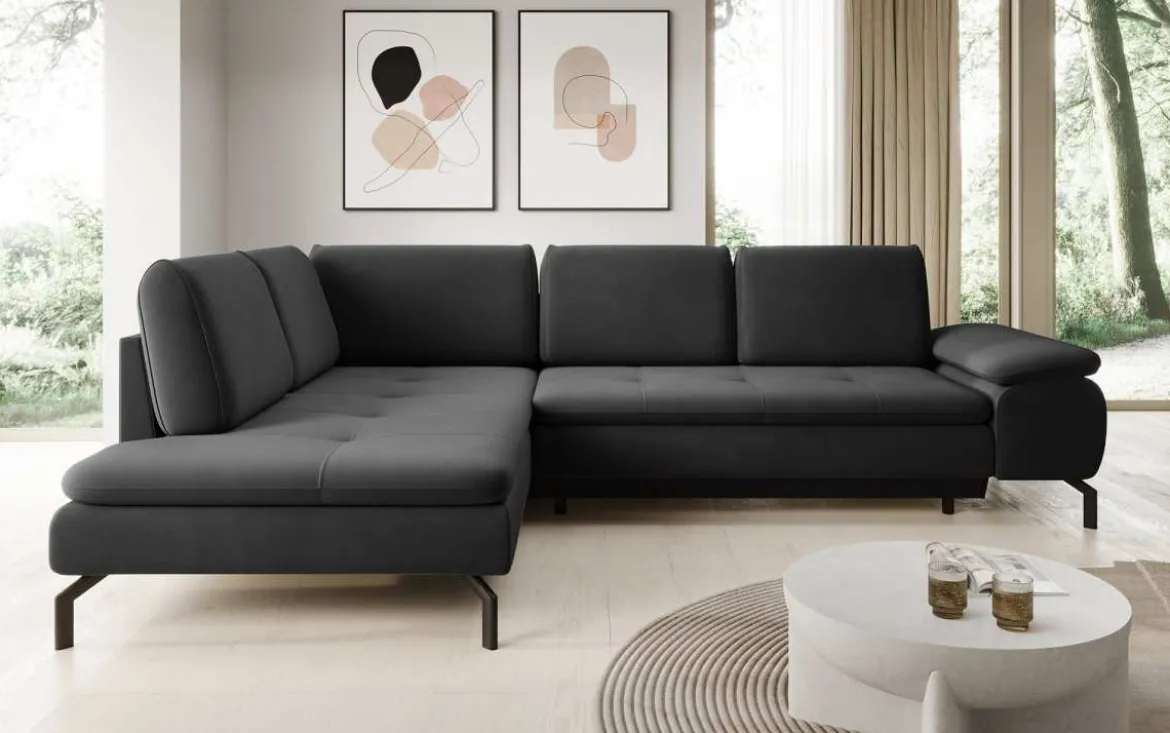 Designer Ecksofa Verila L mit Schlaf- und Klappfunktion