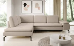 Designer Ecksofa Verila L mit Schlaf- und Klappfunktion