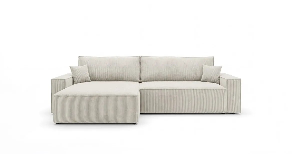 Designer Ecksofa Vienna mit Schlaf- und Klappfunktion in Cord