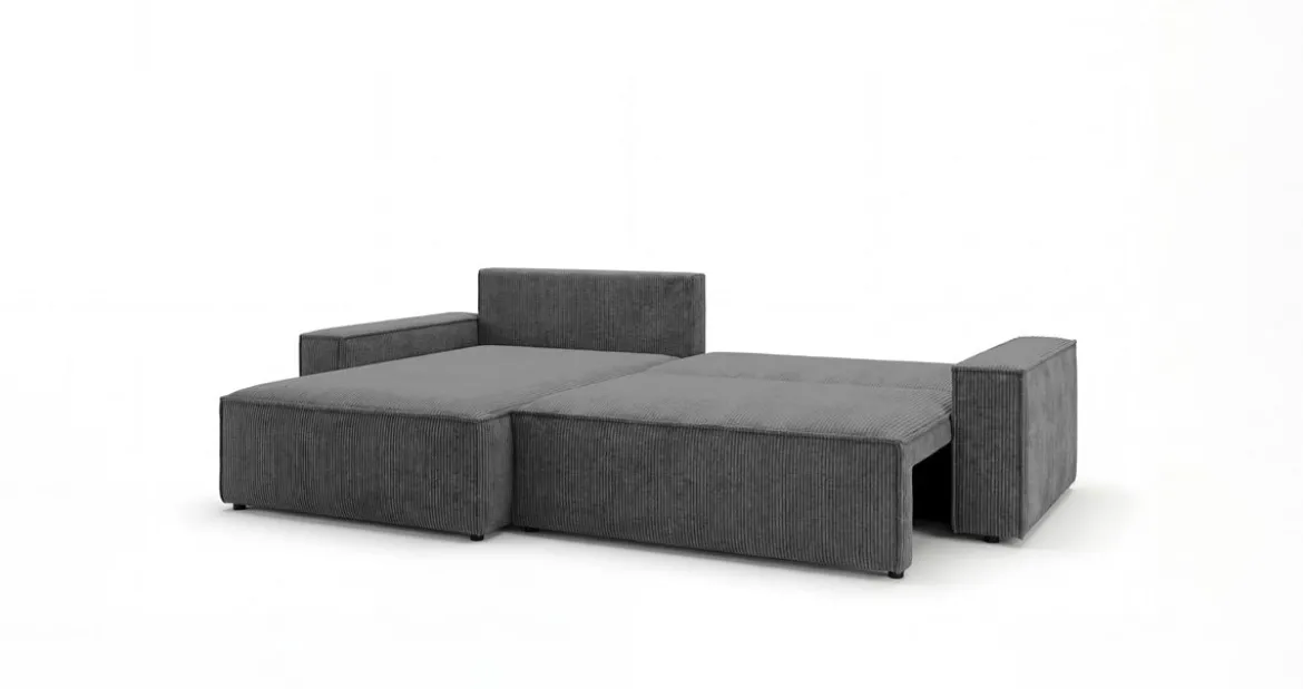 Designer Ecksofa Vienna mit Schlaf- und Klappfunktion in Cord