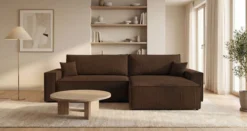 Designer Ecksofa Vienna mit Schlaf- und Klappfunktion in Cord