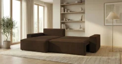 Designer Ecksofa Vienna mit Schlaf- und Klappfunktion in Cord