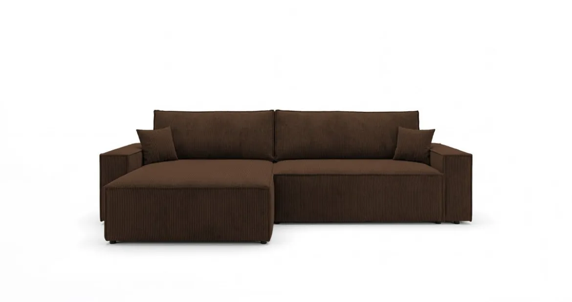 Designer Ecksofa Vienna mit Schlaf- und Klappfunktion in Cord