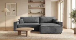 Designer Ecksofa Vienna mit Schlaf- und Klappfunktion in Cord