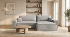 Designer Ecksofa Vienna mit Schlaf- und Klappfunktion in Cord