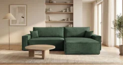 Designer Ecksofa Vienna mit Schlaf- und Klappfunktion in Cord