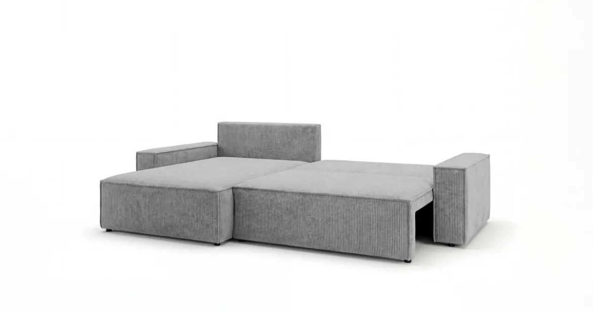 Designer Ecksofa Vienna mit Schlaf- und Klappfunktion in Cord