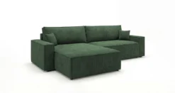 Designer Ecksofa Vienna mit Schlaf- und Klappfunktion in Cord