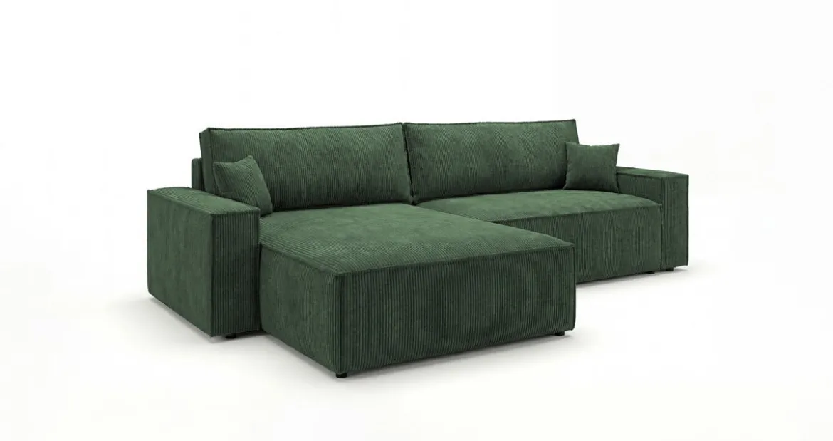 Designer Ecksofa Vienna mit Schlaf- und Klappfunktion in Cord