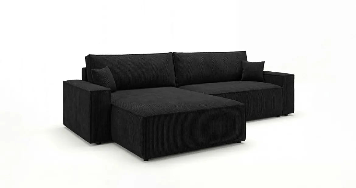 Designer Ecksofa Vienna mit Schlaf- und Klappfunktion in Cord