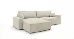 Designer Ecksofa Vienna mit Schlaf- und Klappfunktion in Cord