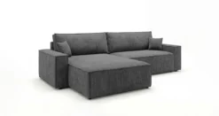 Designer Ecksofa Vienna mit Schlaf- und Klappfunktion in Cord