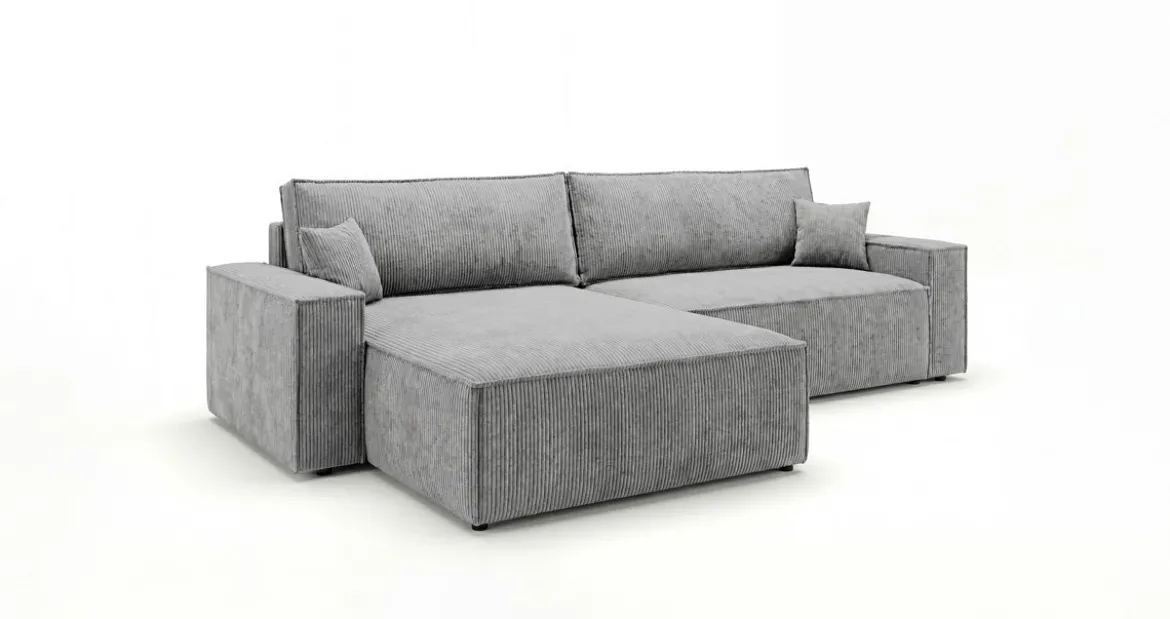 Designer Ecksofa Vienna mit Schlaf- und Klappfunktion in Cord