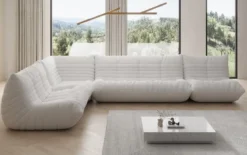 Designer Ecksofa Wohnlandschaft Calmo in Teddy Bouclé