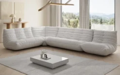 Designer Ecksofa Wohnlandschaft Calmo in Echtleder