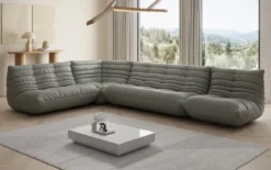 Designer Ecksofa Wohnlandschaft Calmo in Echtleder