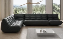 Designer Ecksofa Wohnlandschaft Calmo in Echtleder