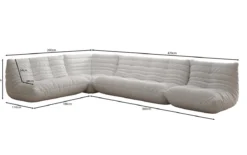 Designer Ecksofa Wohnlandschaft Calmo in Echtleder