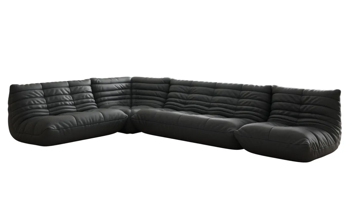 Designer Ecksofa Wohnlandschaft Calmo in Echtleder