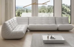 Designer Ecksofa Wohnlandschaft Calmo in Echtleder