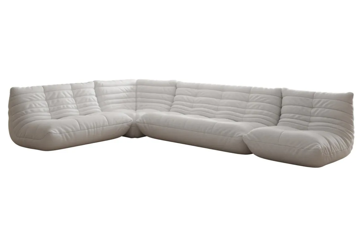 Designer Ecksofa Wohnlandschaft Calmo in Echtleder
