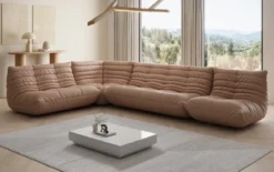 Designer Ecksofa Wohnlandschaft Calmo in Echtleder