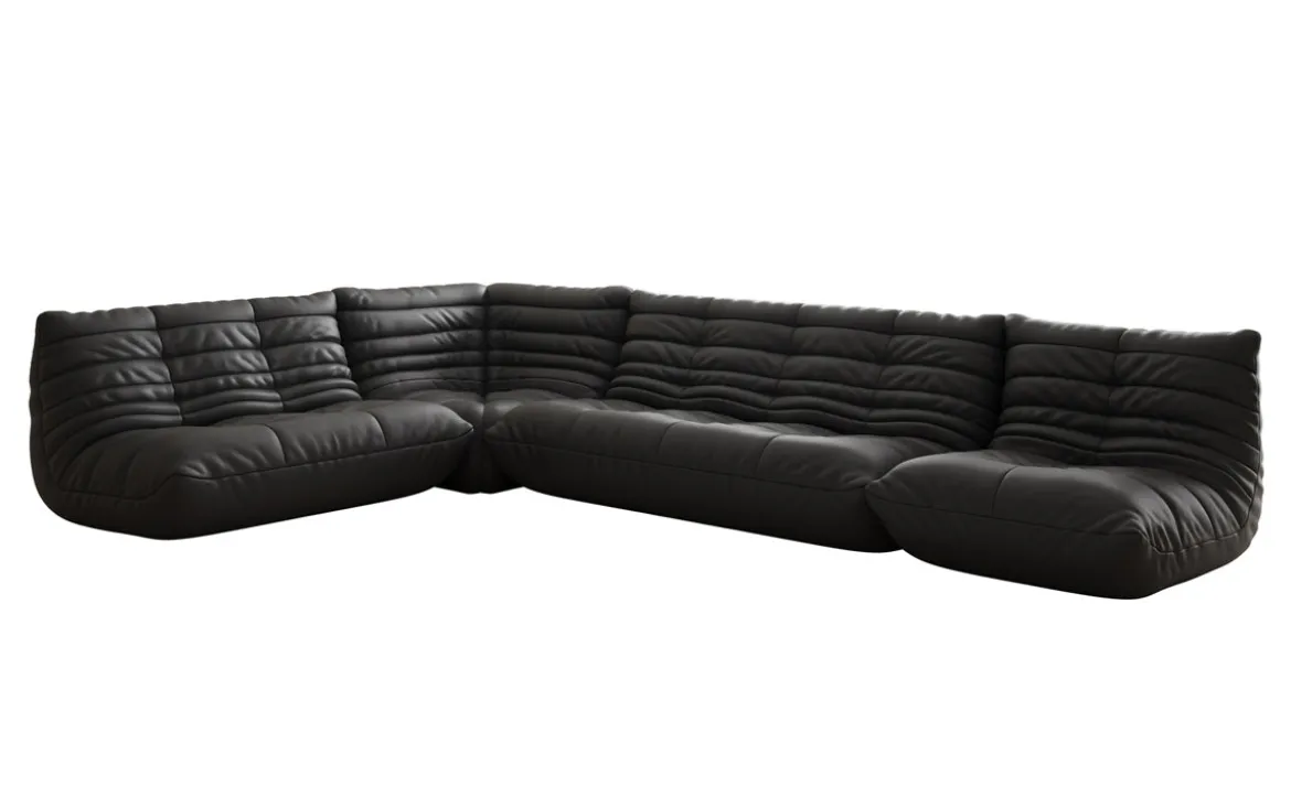 Designer Ecksofa Wohnlandschaft Calmo in Echtleder