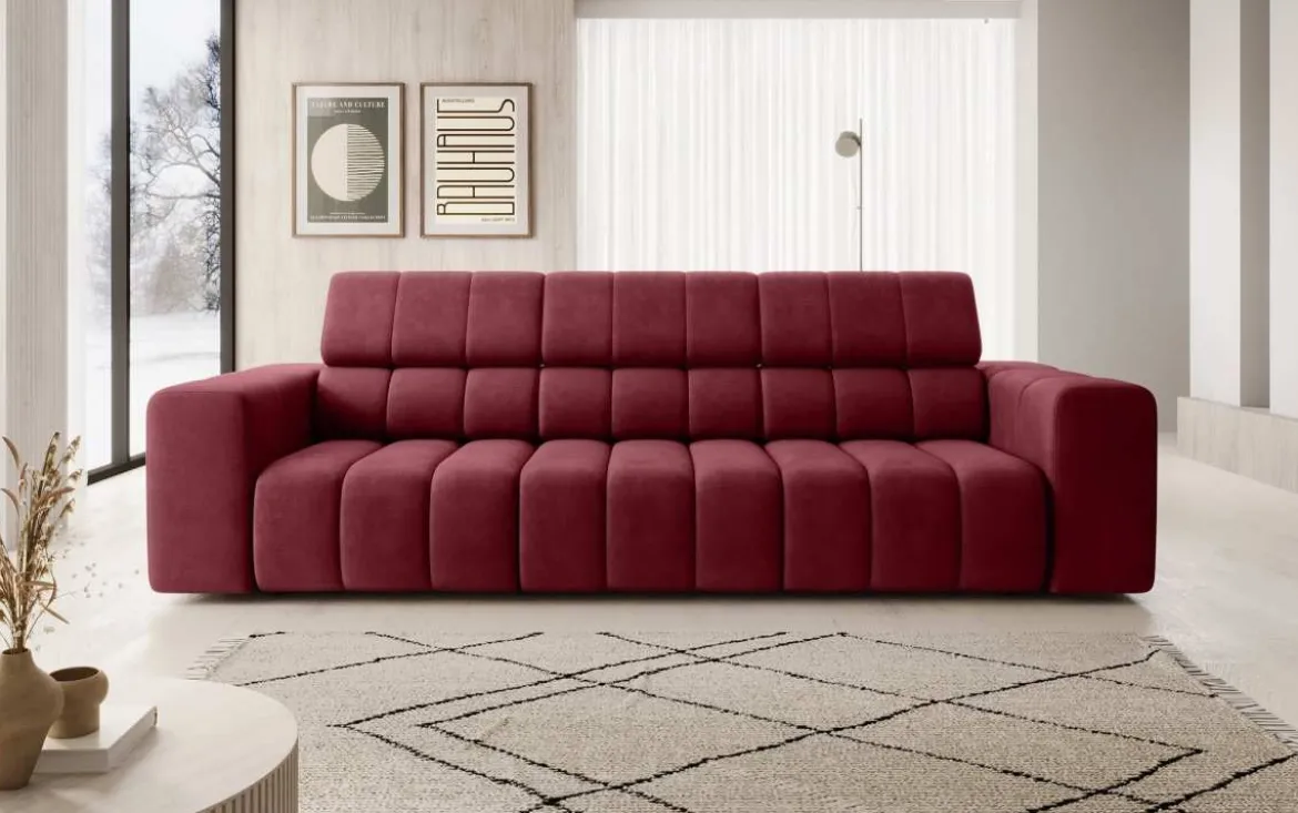 Designer 3er Sofa Aurora mit verstellbaren Kopfstützen