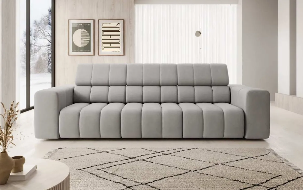 Designer 3er Sofa Aurora mit verstellbaren Kopfstützen