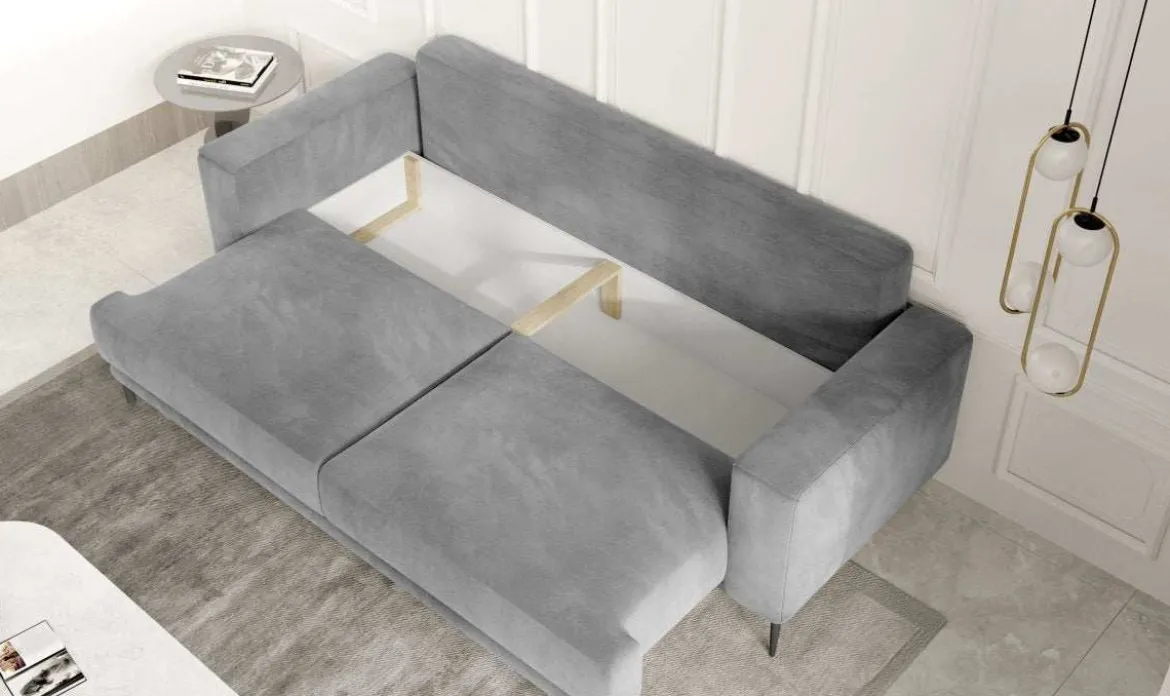 Designer 3er Sofa Diana mit Schlaffunktion und Stauraum