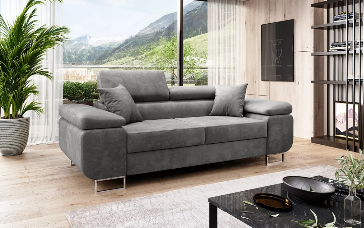Designer 2er Sofa Siera mit Schlaffunktion in Samt