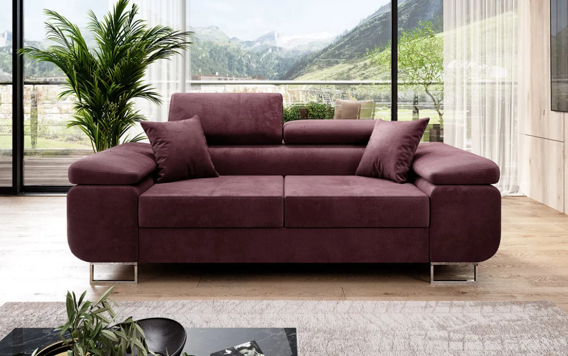 Designer 2er Sofa Siera mit Schlaffunktion in Samt