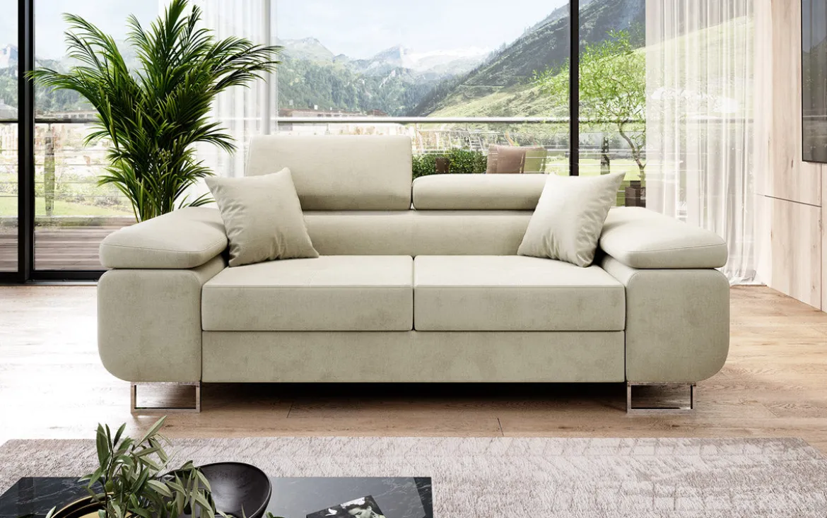Designer 2er Sofa Siera mit Schlaffunktion in Samt
