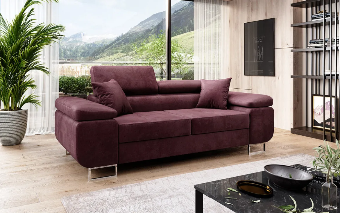 Designer 2er Sofa Siera mit Schlaffunktion in Samt