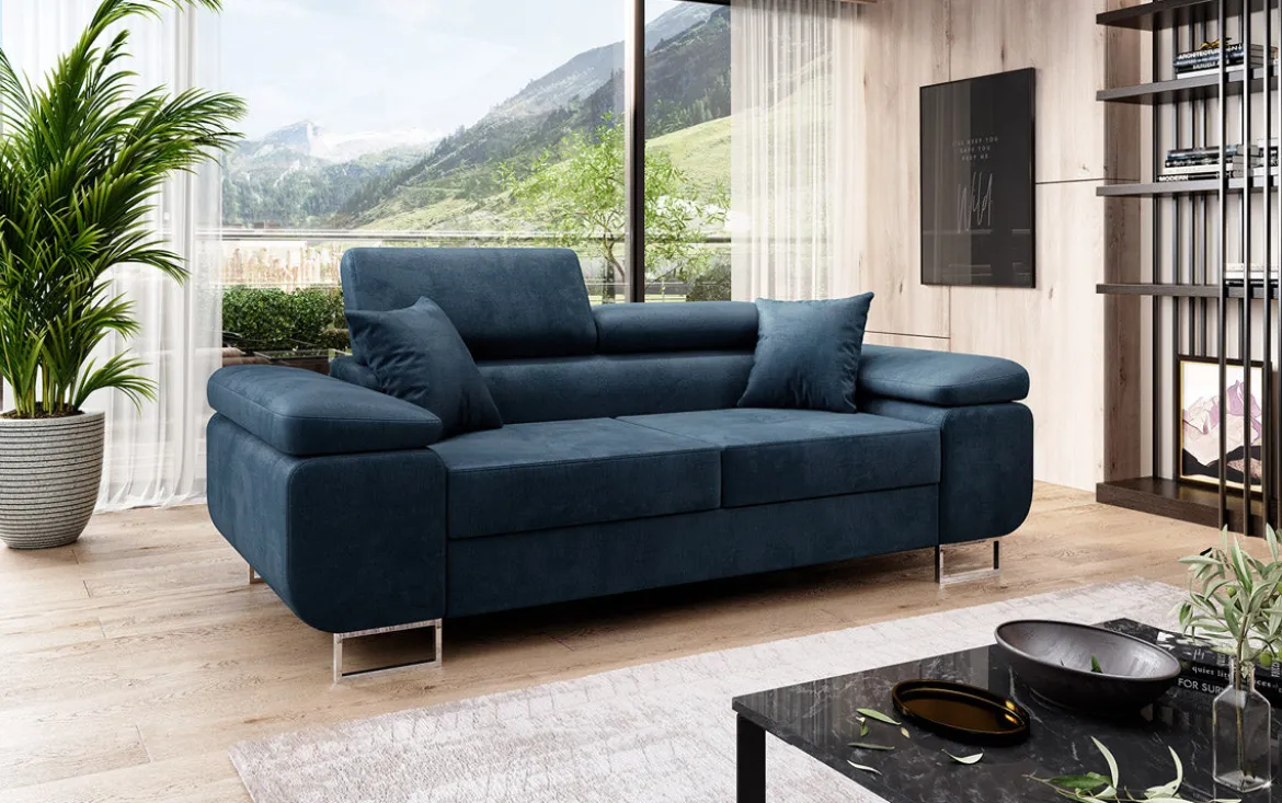 Designer 2er Sofa Siera mit Schlaffunktion in Samt
