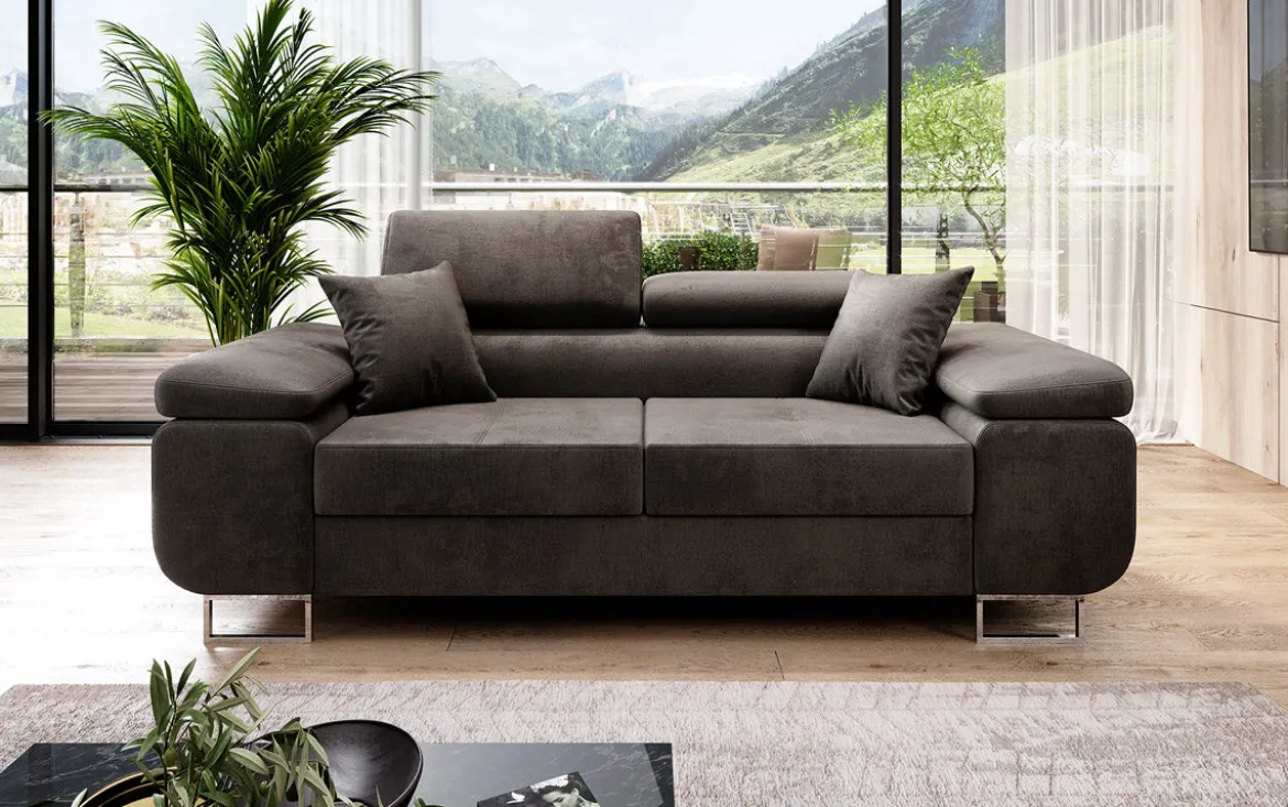 Designer 2er Sofa Siera mit Schlaffunktion in Samt