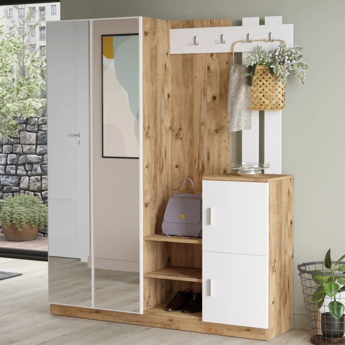 Designer Garderobe Milazzo inkl. Spiegel