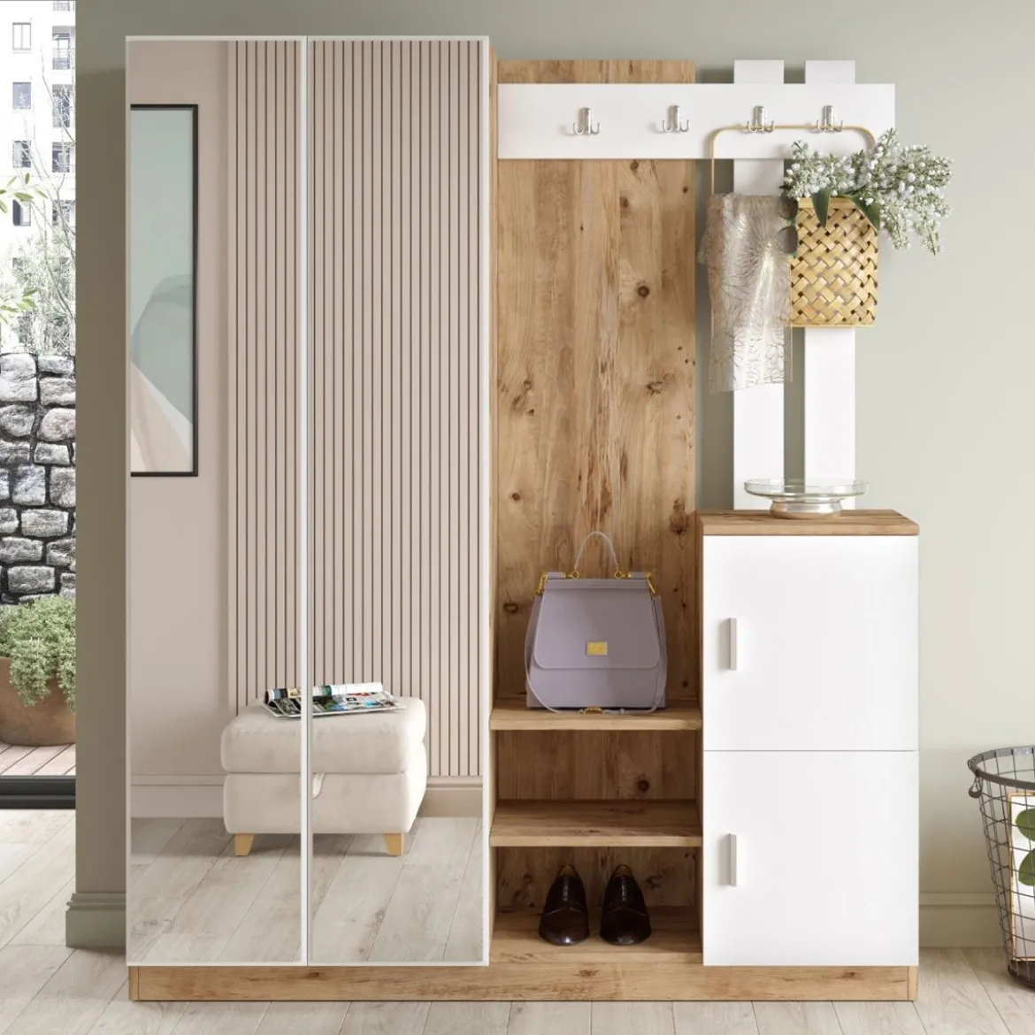 Designer Garderobe Milazzo inkl. Spiegel