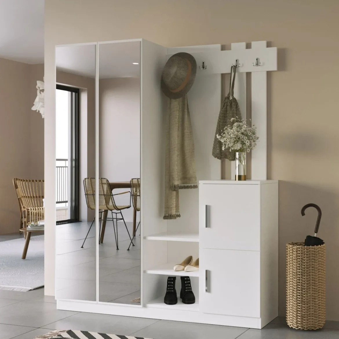 Designer Garderobe Milazzo inkl. Spiegel