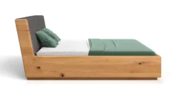 Designer Holzbett Cassian aus massiver Eiche mit Stauraum
