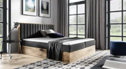 Designer Holzbett Jonah mit Stauraum